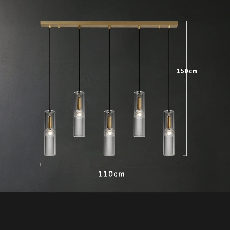 Yara™ | Luxurious copper crystal pendant light