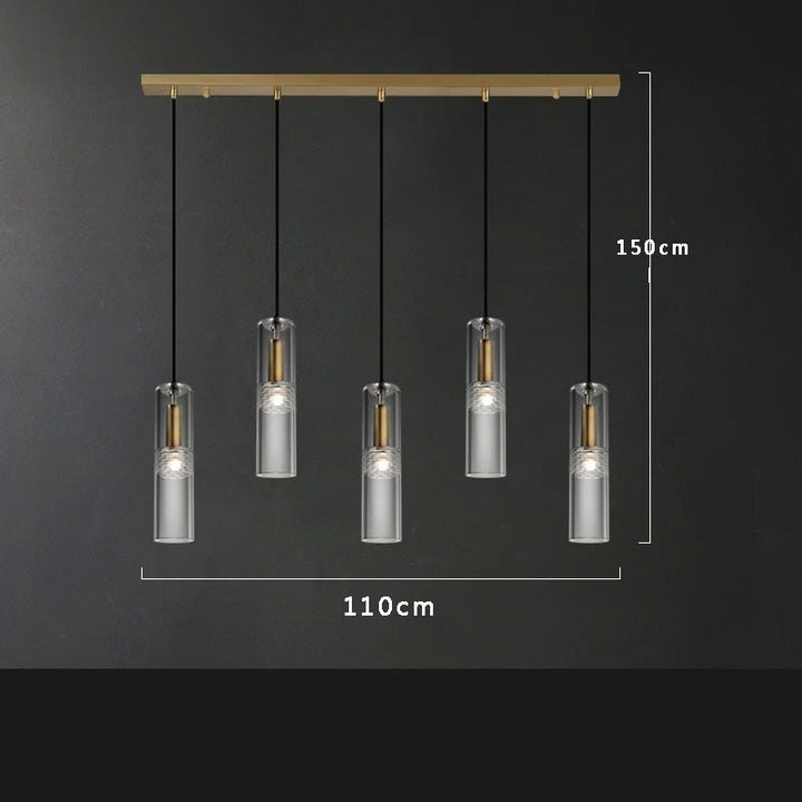 Yara™ | Luxurious copper crystal pendant light