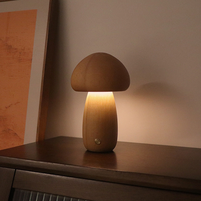 Oskar™ | Mushroom table lamp made of natural wood